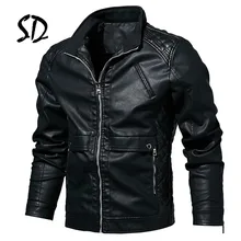 Куртка-бомбер мужская кожаная куртка модное повседневное пальто зимнее теплое хлопковое мужское элегантное M-6XL Мужская куртка PU пальто Мужское пальто с мехом