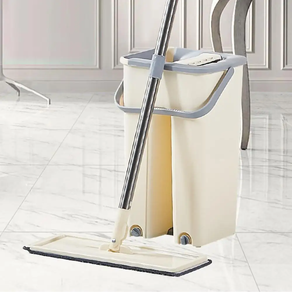 

Flat Mop Household Hand-free Lazy Mop Wet and Dry Mopping Suit Mop Floor Cleaning System