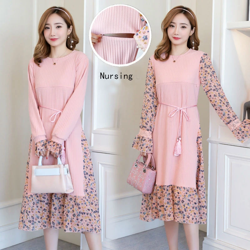chiffon nursing dress