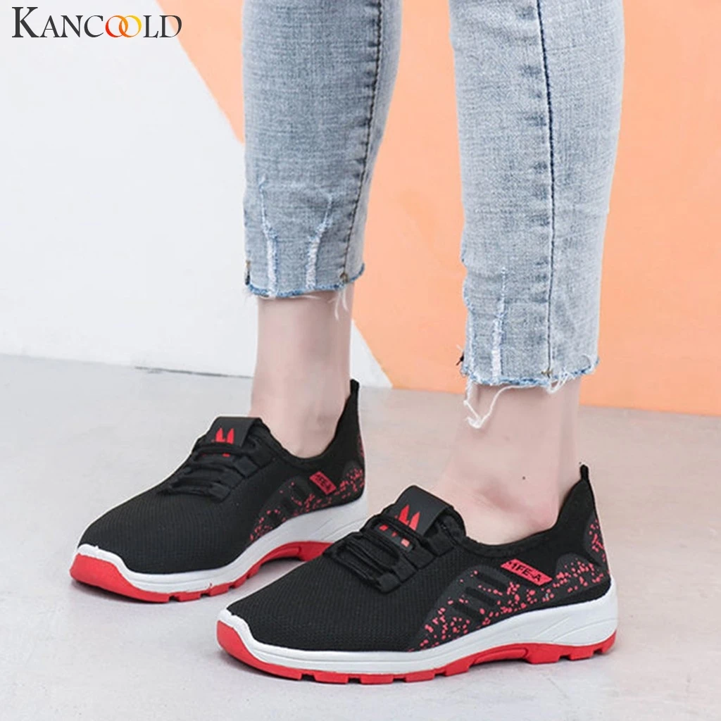 

Women sports shoes non-slip Sneaker mesh breathable soft-soled shoes cushioning lightweight Lace-Up Ladies outdoor running shoes