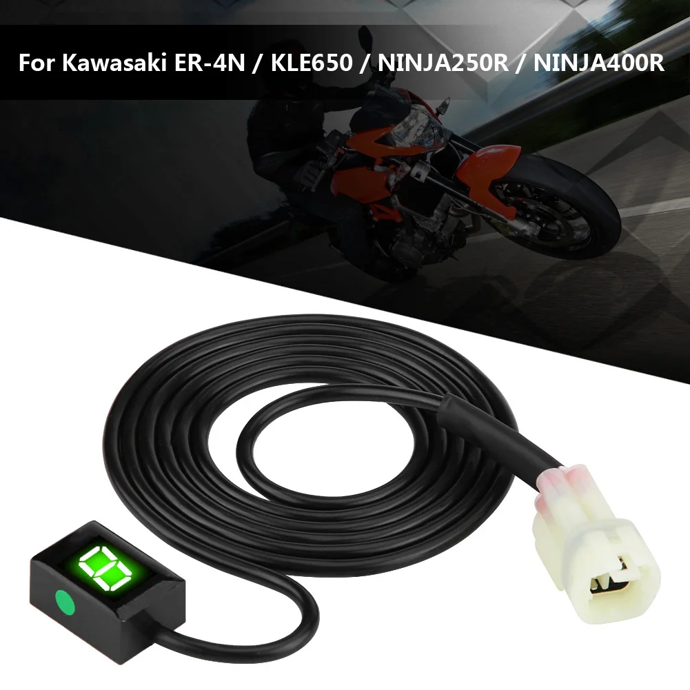 Индикатор шестерни мотоцикла ECU Plug Mount 6 Скорость цифровой индикатор передачи рычаг переключения дисплей для Kawasaki зеленый дисплей