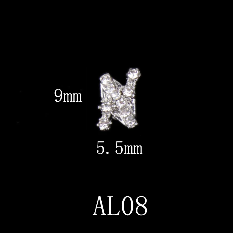 HJ05 10pcs Новинка, 10 шт. стразы из сплава, стразы для дизайна ногтей, 24 стиля, 3D кристаллы, декоративные бабочки/Цепочки, украшения для ногтей - Цвет: HJ05 10pcs