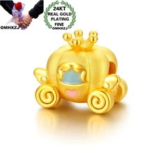 OMHXZJ CA348 в европейском стиле комплект из модных женских для вечеринки, дня рождения свадебный подарок Корона Fattonny DIY аксессуары 24KT золотой кулон Шарм