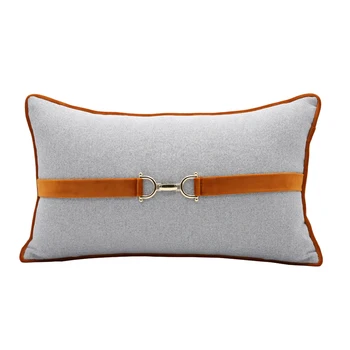 

Luxury Grey Waist Pillow case Sofa Club Cushion Cover Palace Customize Throw Covers Almofada