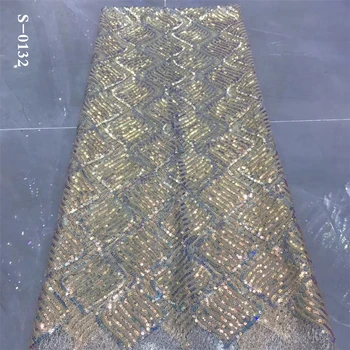 

Hot Sale Organza Lace Fabric Fabric 2019 High Quality French Mesh Lace Fabrics with Sequins Lace Fabric for Party Dress