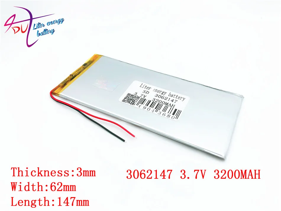 Литиевая батарея 0362147 3060145 планшет 3,7 V, 3200 mAH, 3062147 полимерный литий-ионный/литий-ионный для ПК