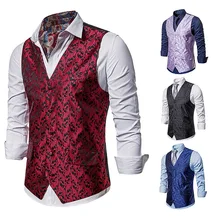 Ouma осенний и зимний стиль Модный однобортный приталенный мужской повседневный жилет с принтом M66