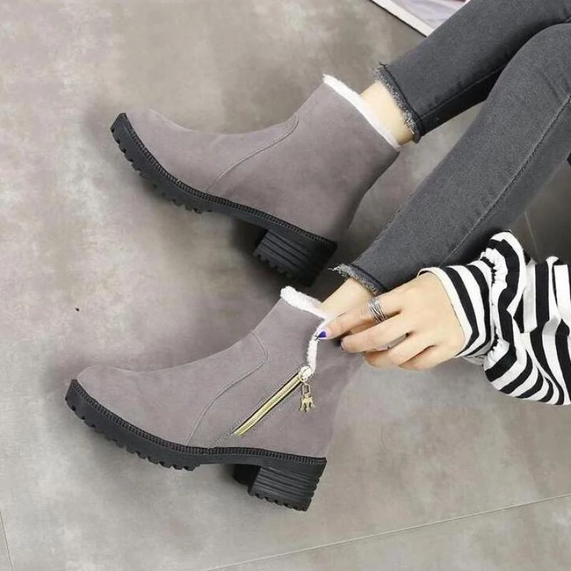 

Dropshipping Women Boots Winter Shoes Plus Size Hot Platform Female Warm Botas Mujer Booties Ankle For Women Snow Boots XYZ374