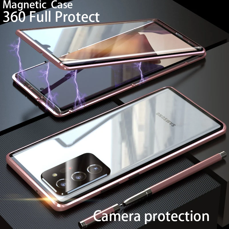 Магнитный чехол с защитой для экрана и камеры Samsung Galaxy Note 20 Ultra S21 Plus S20 fe