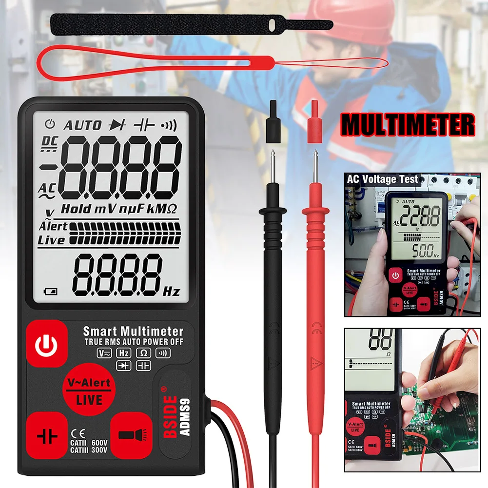 

New Smart Auto Digital Multimeter 3.5inch Large Screen Display Voltage Resistance Tool ADMS9 FAS6