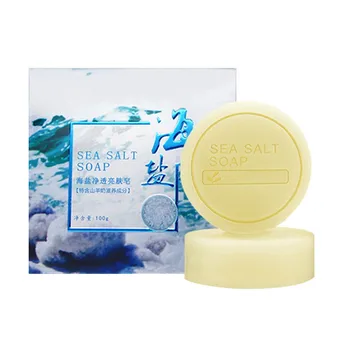 

Sea Salt Anti-mite Soap Nourishing Skin Oil-control Anti-acnes Moisturizing Handmade Soap For Body Face Skin Care**i