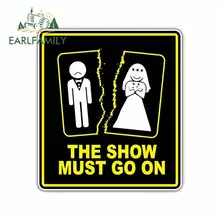 EARLFAMILY 13cm x 11.7cm Divorce Wedding Bride Groom Sign Funny Car Stickers RV VAN DIY Fine Decal Bumper Trunk Truck Graphics