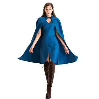 

2019coscos Halloween Day Lady Danielis Clothing Cloak Cloak Stage Party Performance Performance Blue Temperament Dress Lady
