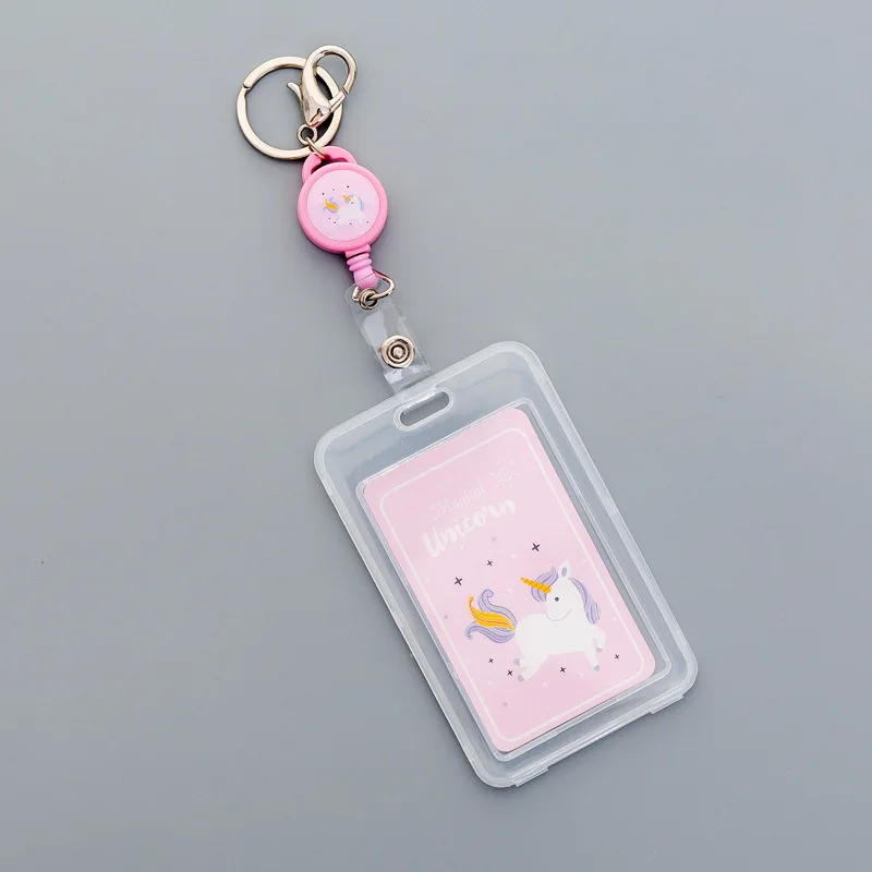 Kawaii Unicorn dog Magic Matrix Retractable Badge Card Holder Nurse Doctor Exhibition Pull Key ID Name Card Badge Holder - Цвет: 16
