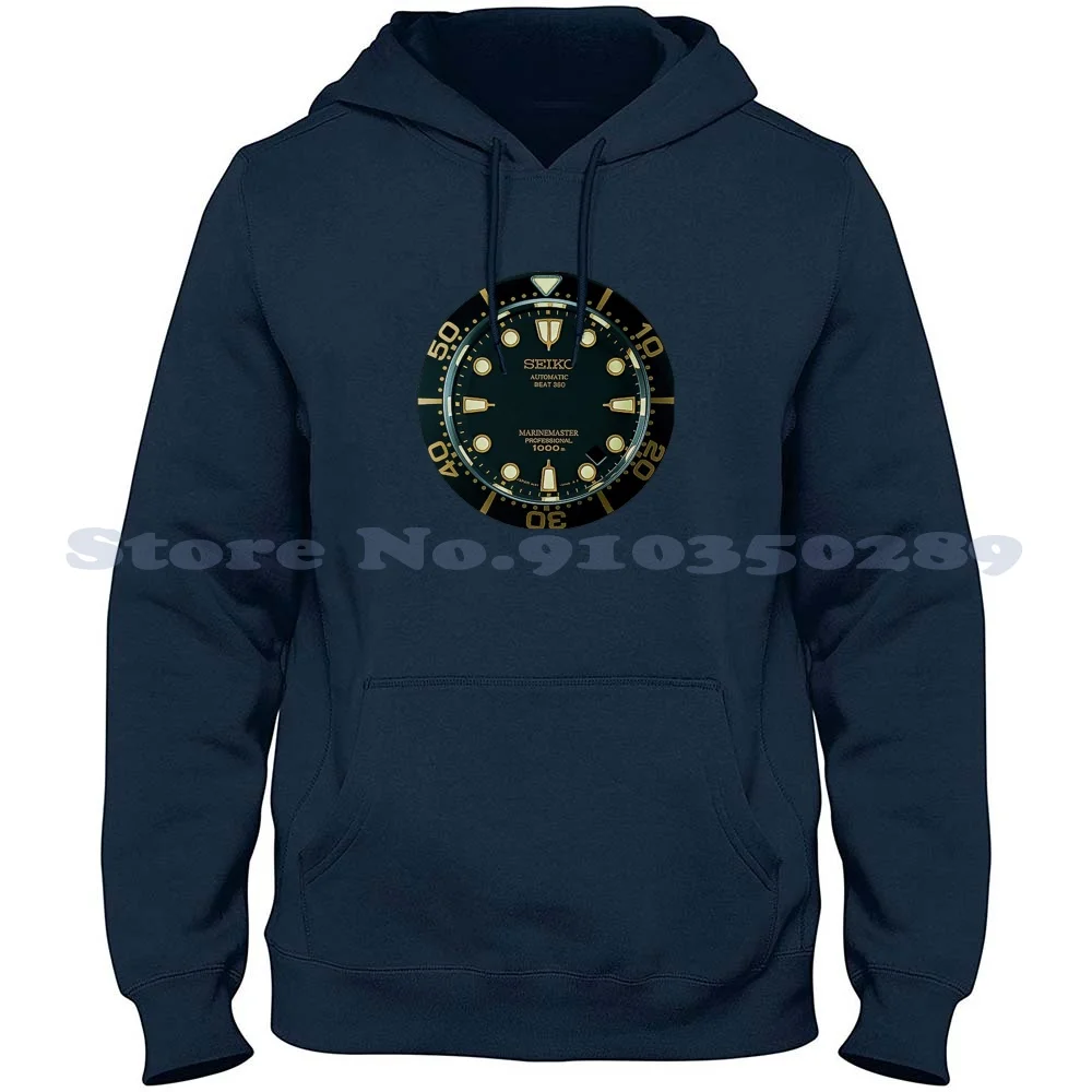 Marinemaster Retro Streetwear Sport Felpa Con Cappuccio Orologio Marinemaster Retro Vintage Nero 1000