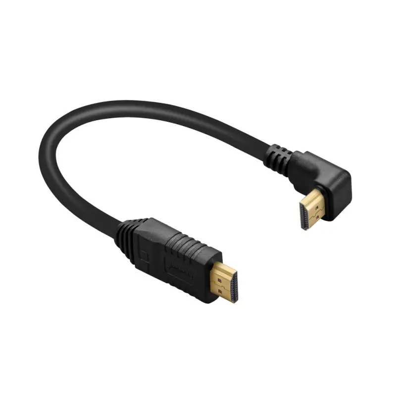 0,3 м HDMI к HDMI кабель 90/270 градусов Плоский 4K X 2K шнур для PS4 компьютерный монитор адаптер для проектора кабель