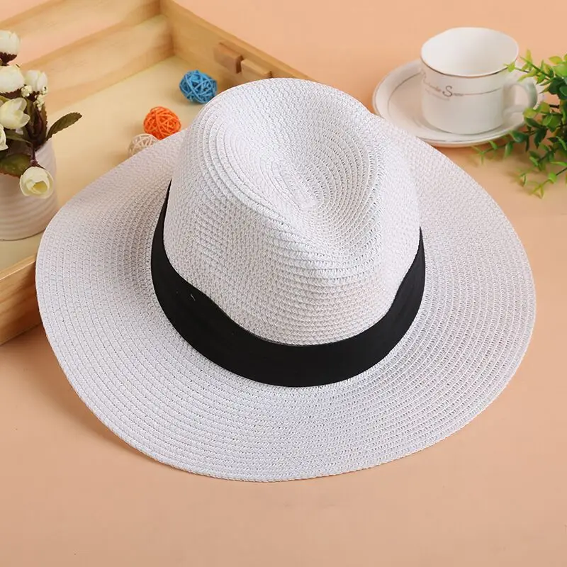 Лето, унисекс, шляпа от солнца, повседневная, для отдыха, Панама, соломенная шляпа, для женщин, с широкими полями, для пляжа, джаза, мужские шляпы, складная шляпа