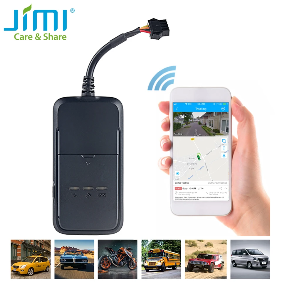 Jimi JV200 мини трекер для транспортного средства GPS локатор с защитой от кражи в