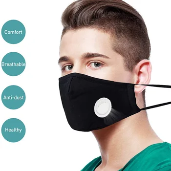 

2 Pcs Anti Dust Face Masks, Men Women Cotton Masks Washable PM 2.5 Cotton Mouth Masks with Cotton Filters and Adjustable Straps