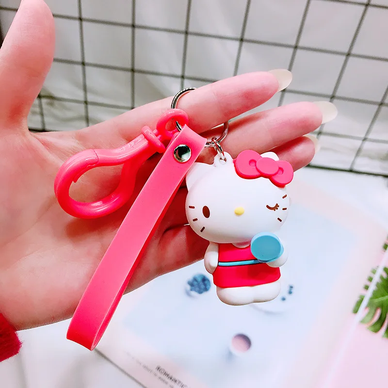 Мультфильм милый маленький брелок с желтой уточкой брелок Hello Kitty леди талисман для девушки брелок для портфеля автомобиля брелок ювелирные изделия подарок