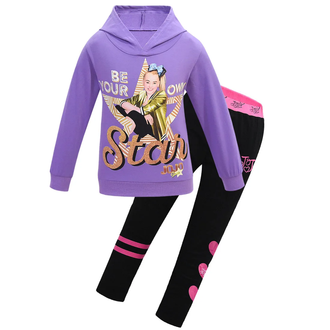 JOJO Siwa/комплекты для маленьких детей зимняя одежда футболка+ штаны с длинными рукавами, комплект молнии, весенние толстовки 2 предмета, рождественские наряды для девочек-подростков