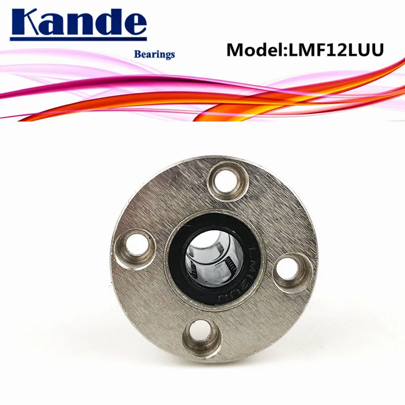 Kande подшипники LMF12L UU 2 шт. LMF12LUU круглый фланец линейный подшипник удлиненный dr: 12