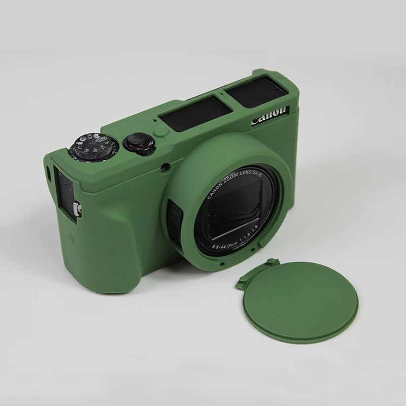 Портативный резиновый корпус, силиконовый чехол, сумка для камеры Canon G5 X Mark ii G5XII G5XM2 G5X II, защитный чехол - Цвет: Зеленый
