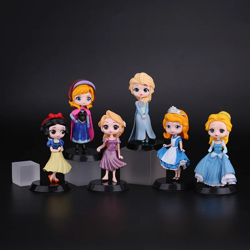6PCS Disney Cartoon Elsa and Anna Princess Decoration Cute Girl Gift Cake Happy Birthday Topper Cupcake Toppers | Дом и сад