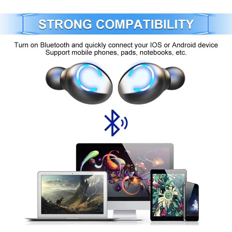 F9 8 Phone Bluetooth Wireless Bloototh Earphone Wireless Earbuds TWS For Sports In Ear Headphones Noise Canceling Without Wires