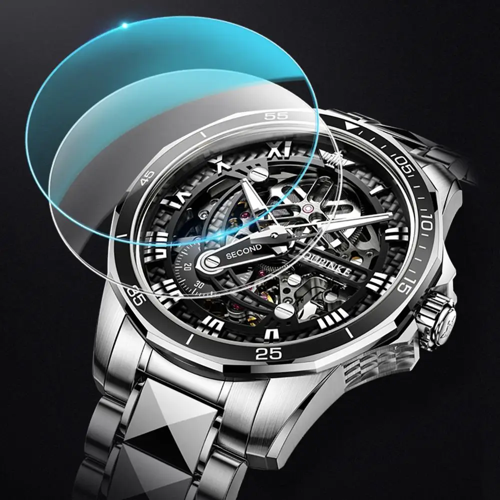 Top Brand OUPINKE Luxury Men's Mechanical Wristwatch Automatic Watch Men Classic Skeleton tungsten steel Sapphire Waterproof