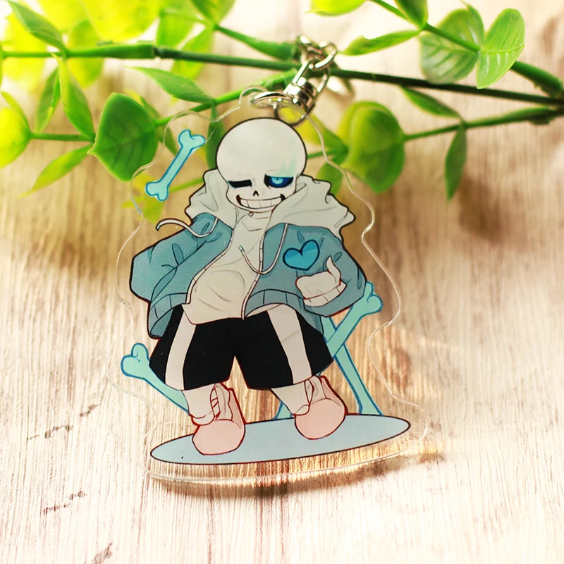 Японское аниме Undertale Sans косплей акриловый брелок подвеска фигурка кольцо для