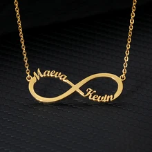 Custom Infinity Style Name Necklace Silver Gold Chain Stainless Steel Personalized Name Necklaces Women Couple Jewelry Gifts BFF