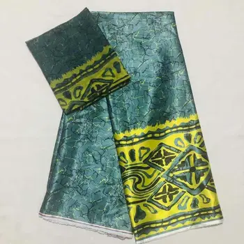 

2019 African Prints Fabric Nigerian Satin Lace Fabrics High Quality Soft Imitate Slik Fabric For Women 4+2yards