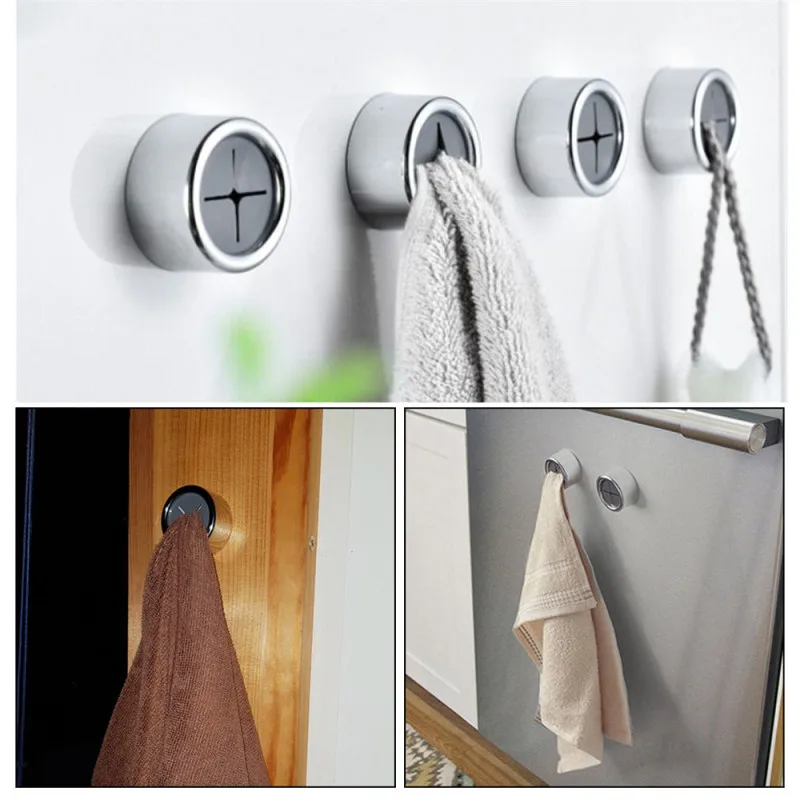 

TTLIFE 4/6Pcs Storage Rack Creative Self-Adhesive Multi Use Cloth Towel Clip Towel Hook Bath Room Storage Hand Cloth Clip Rack