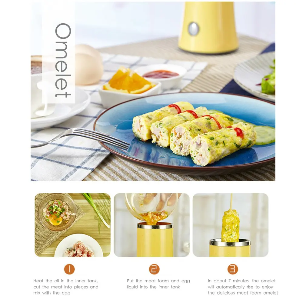 Egg Roll Machine Home Egg Sausage Machine Egg Roll Cup Small Pumpkin Breakfast Machine Food grade 304 stainless steel cup mouth