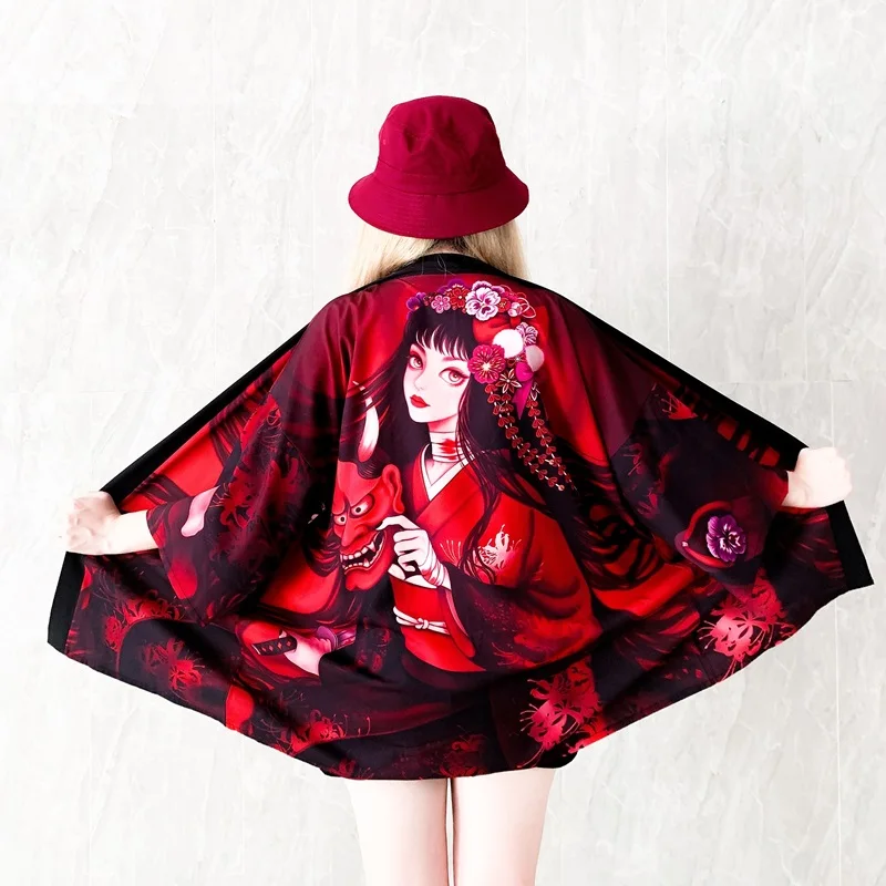 Kimono Women Japanese Haori Yukata Samurai Clothing Summer Beach Women Kimono Cardigan Clothes Shirt Blouse Cosplay