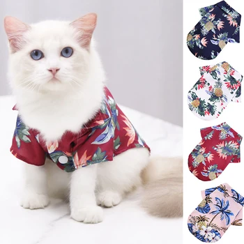 

Hawaii Floral Dog Shirt Summer Beach Shirt for Small Medium Pet Dogs Holiday Clothing Summer Beachwear Chihuahua