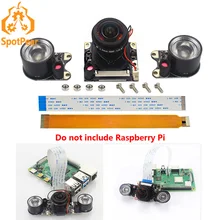 Raspberry pi IR-CUT câmera lente de peixe, 5mp 175 graus para raspberry pi 4b/3b +/zero w