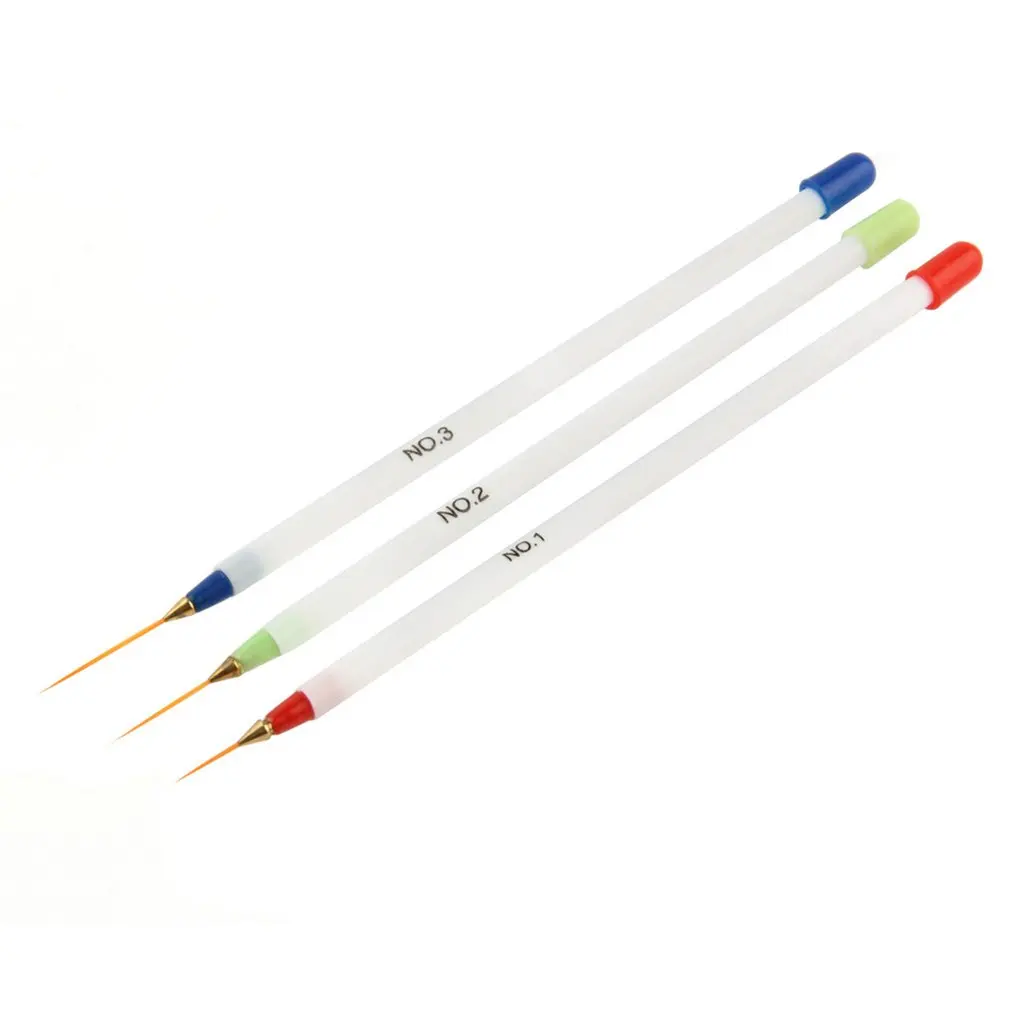 

Nail Art Equipment3Pcs Nail Art Design DIY Drawing Painting Striping Nail Gel Pen Nail Art Brushes Set Dotting Tools