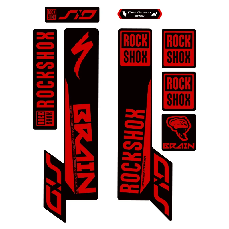Наклейка ROCK SHOX SID BRAIN Fork, Эпическая наклейка на переднюю вилку, наклейка на велосипед, велосипедные наклейки