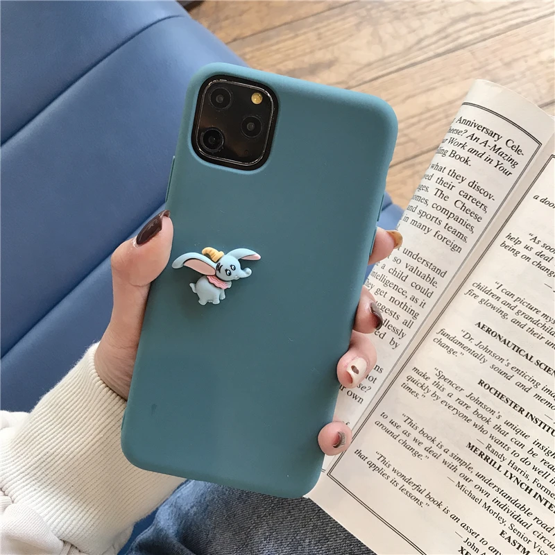 Elephant Blue Мягкий силиконовый чехол для iPhone 11 Pro X XR Xs Max 6 6s 7 8 Plus, милый 3D мультяшный динозавр слон кошка мышь коготь - Цвет: Elephant Blue