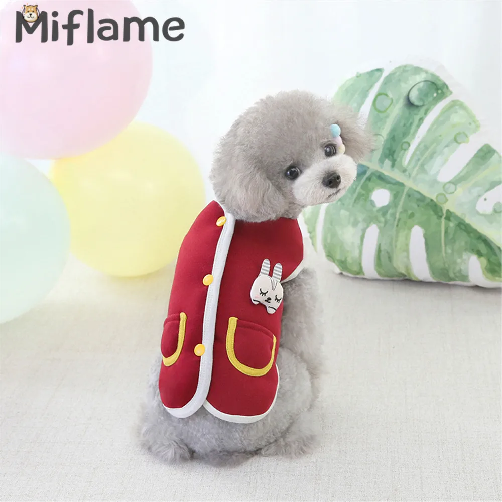 

Miflame Autumn Winter Dog Sweater With Rabbit Small Medium Dog Hoodies For Pet Clothes Couple Pomeranian Clothes Pet Sweatshirt