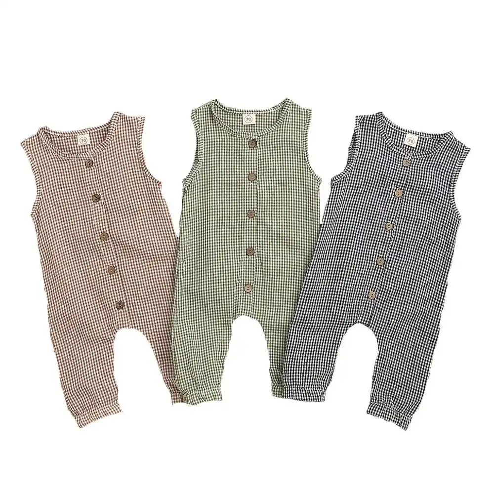 gingham romper baby boy