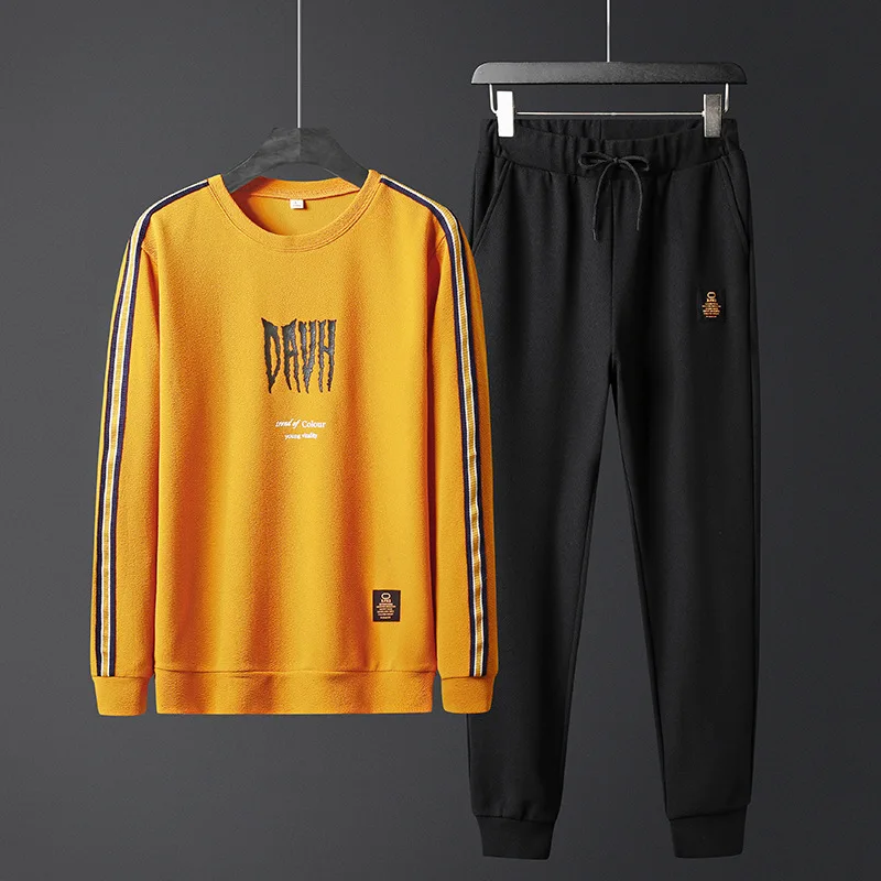 

Autumn Youth Long-sleeve Sweater Set Korean-style Printed Trend Cool Versatile Casual Sports Two-Piece Set Men's