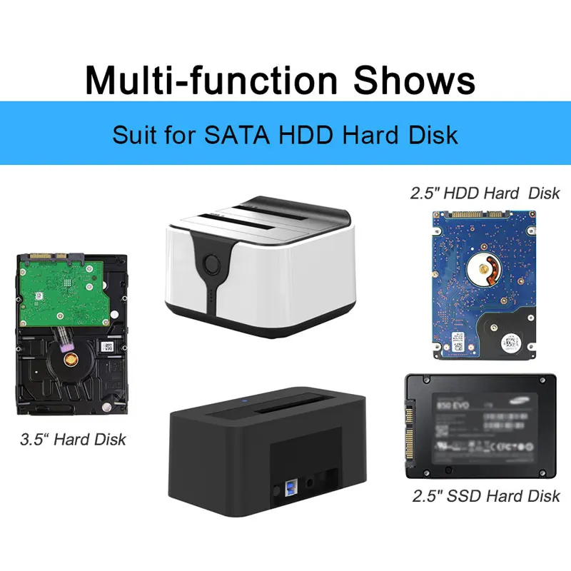 2 Bay SATA USB 3 0 SSD enclosure HDD case usb hdd enclosure External Hard Drive 4