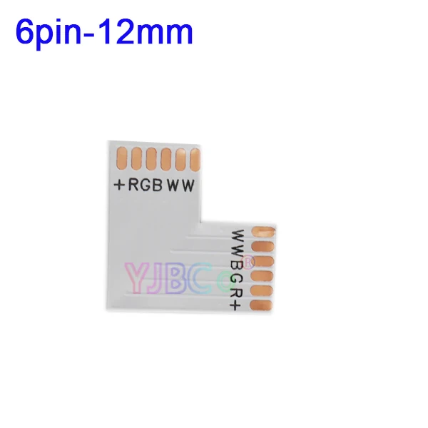 10 шт. 2pin 3pin 4pin 5pin 6pin l-образный светодиодный разъем для подключения угловых углов RGB RGBW RGBWW 2811 2812 5050 светодиодные ленты - Цвет: L   6pin 12mm