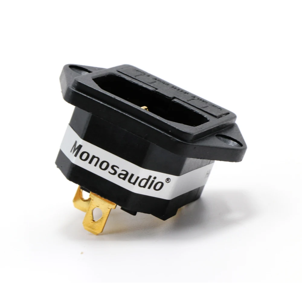 Free shipping Hight Quality IF911 24K Gold Plated IEC AC Inlet IEC input socket with Solder