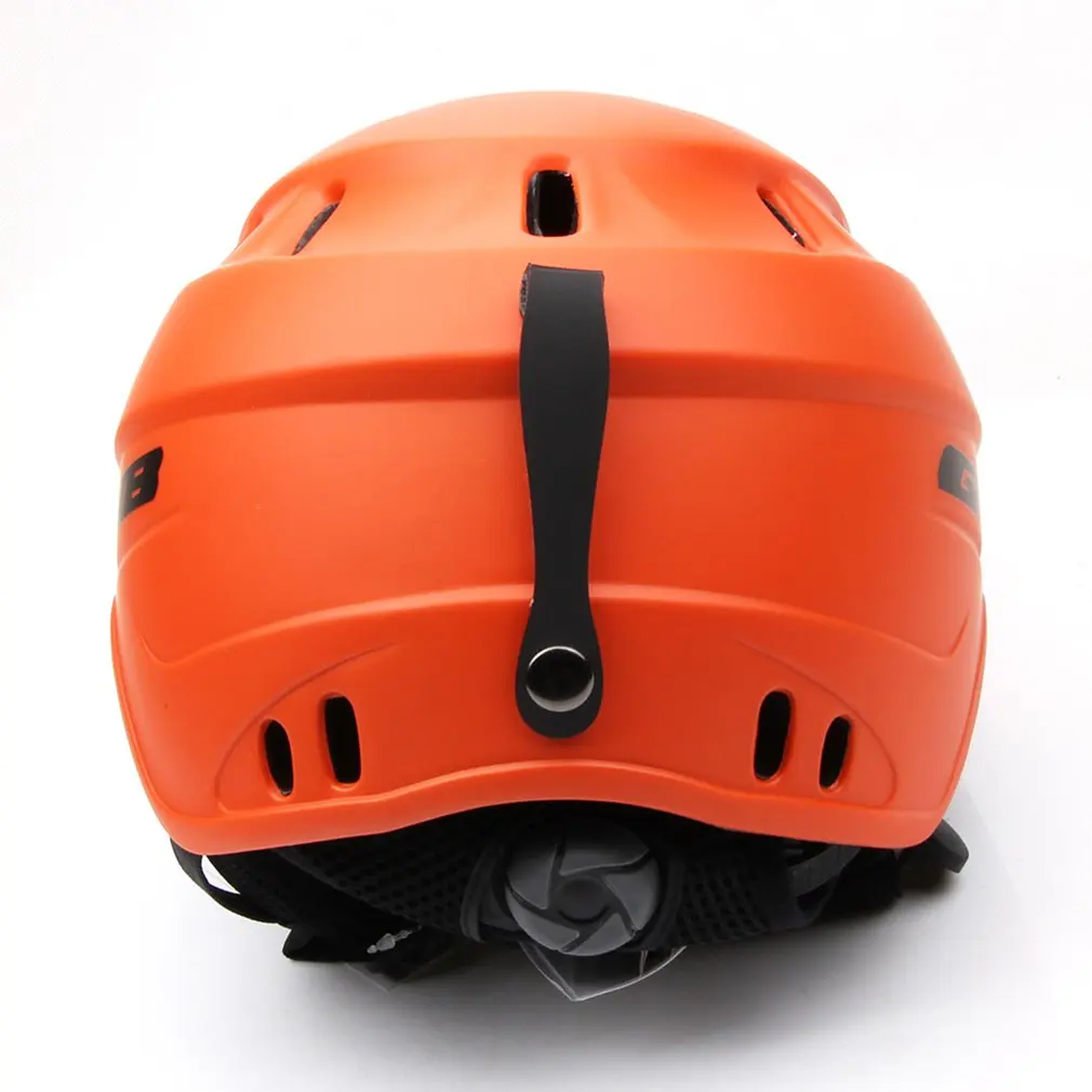Лыжный полупокрытый цельный литой шлем для взрослых мужчин и женщин, для спорта на открытом воздухе, катания на коньках, скейтборде, лыжах, шлем, очки, очки - Цвет: orange 59 to 61