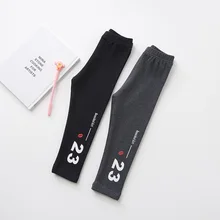 Леггинсы для девочек весна-осень г., новые стильные детские штаны в Корейском стиле с принтом для больших мальчиков тонкая верхняя одежда поколение