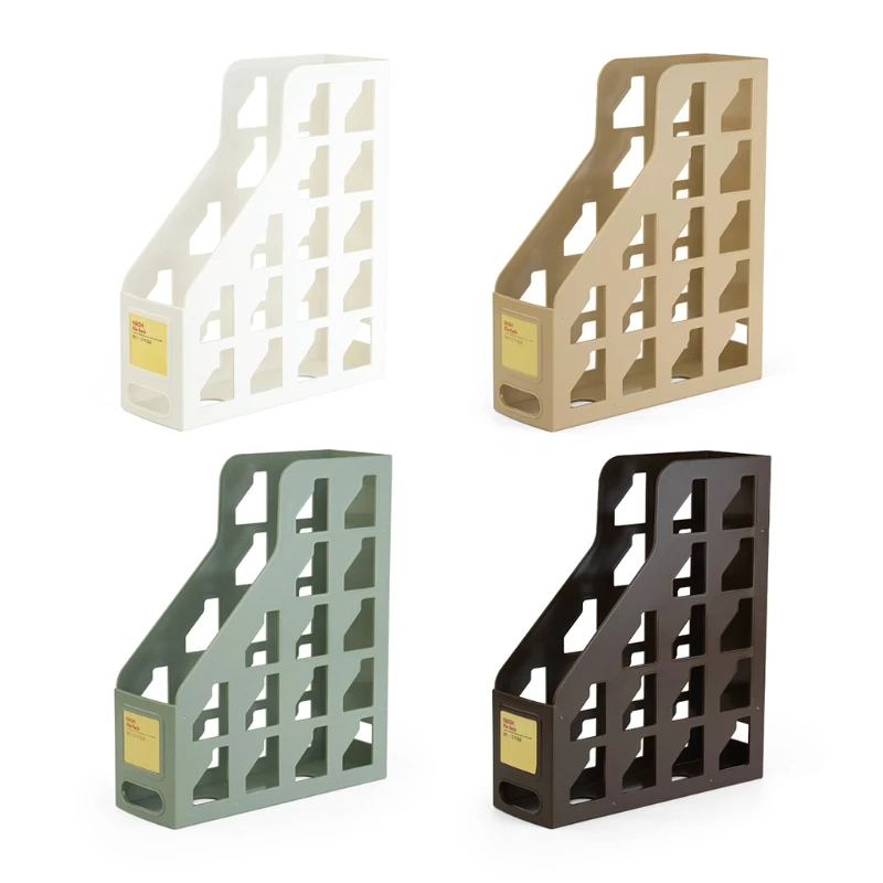 

Multifunctional Desk Magazine Holder Vertical Bookend Simple Inclined File Document Organizer Holder for School Office